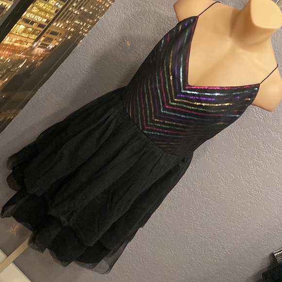 AQUA - dress: rainbow mesh top w black tutu skirt, straps have been adj. - 12 - Picture 16 of 16